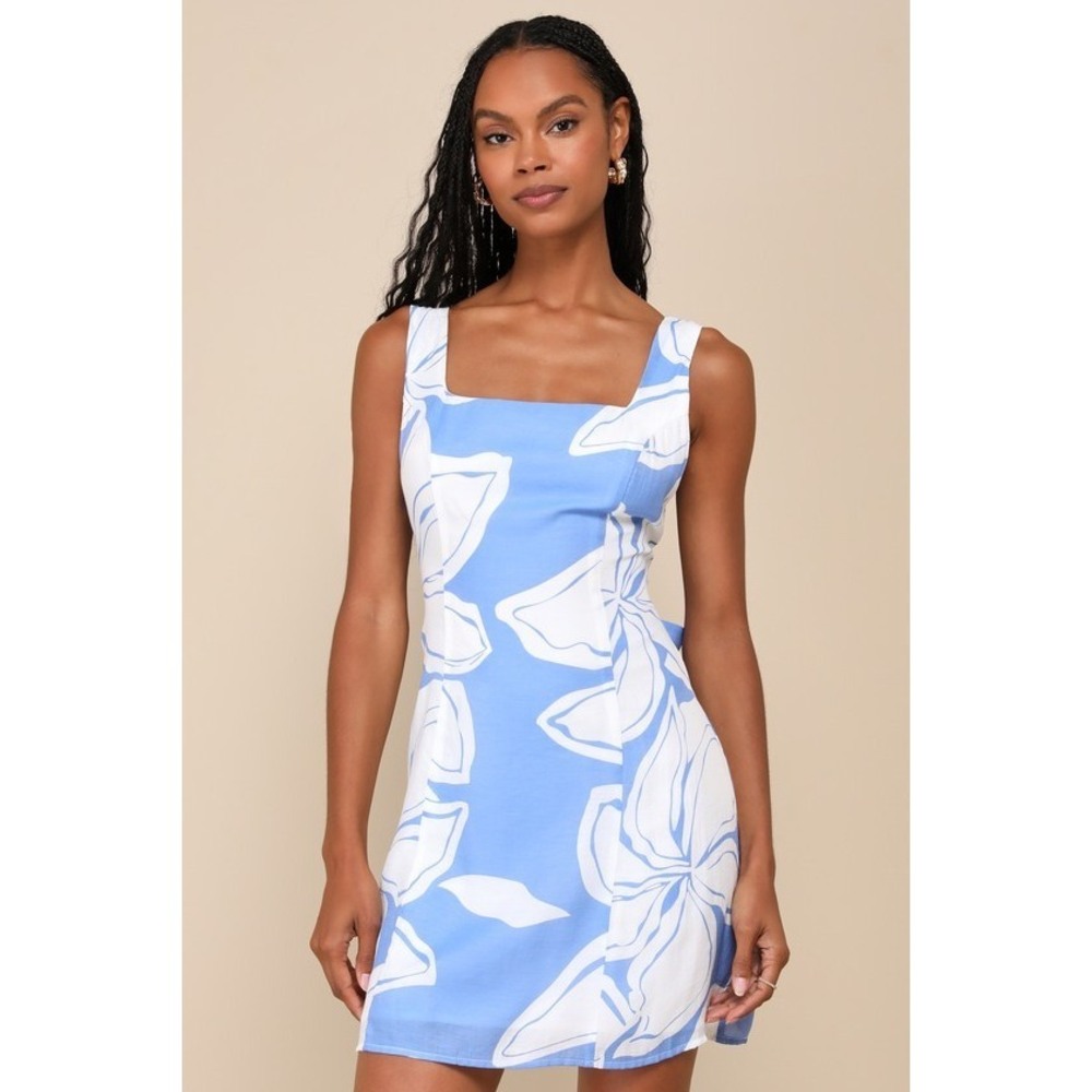 NWT Lulu's Blue and White Mini Dress